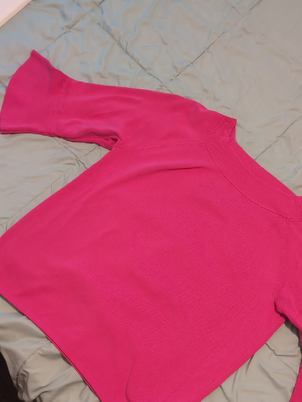 Talbots Hot Pink Short-Sleeve Sweater